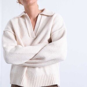 ASOS Cream V-Neck Sweater
